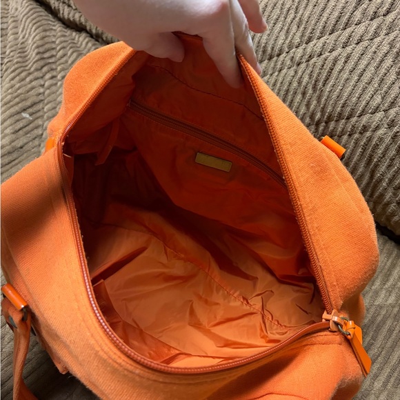 Miu Miu Orange Wool Fabric Boston Bag - Picture 4 of 6
